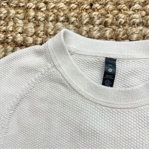 Lululemon White Waffle Texture Crewneck Sweatshirt (2XL) Mens